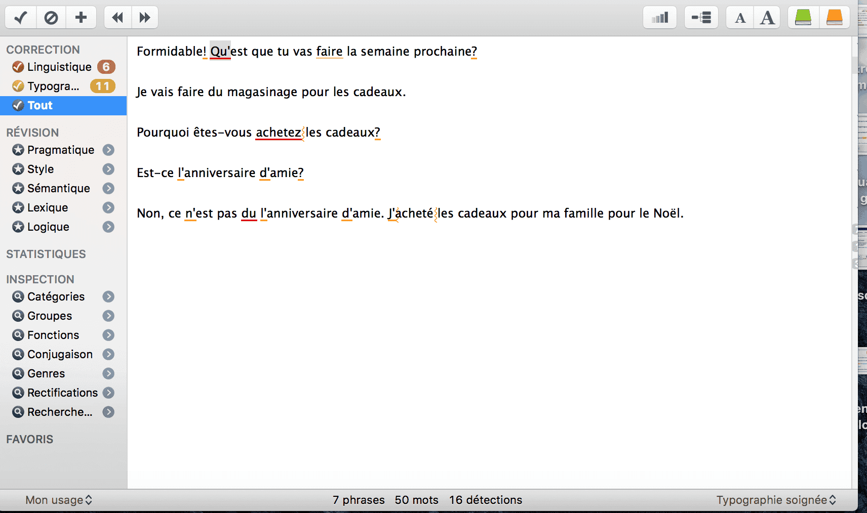 Antidote French grammar check