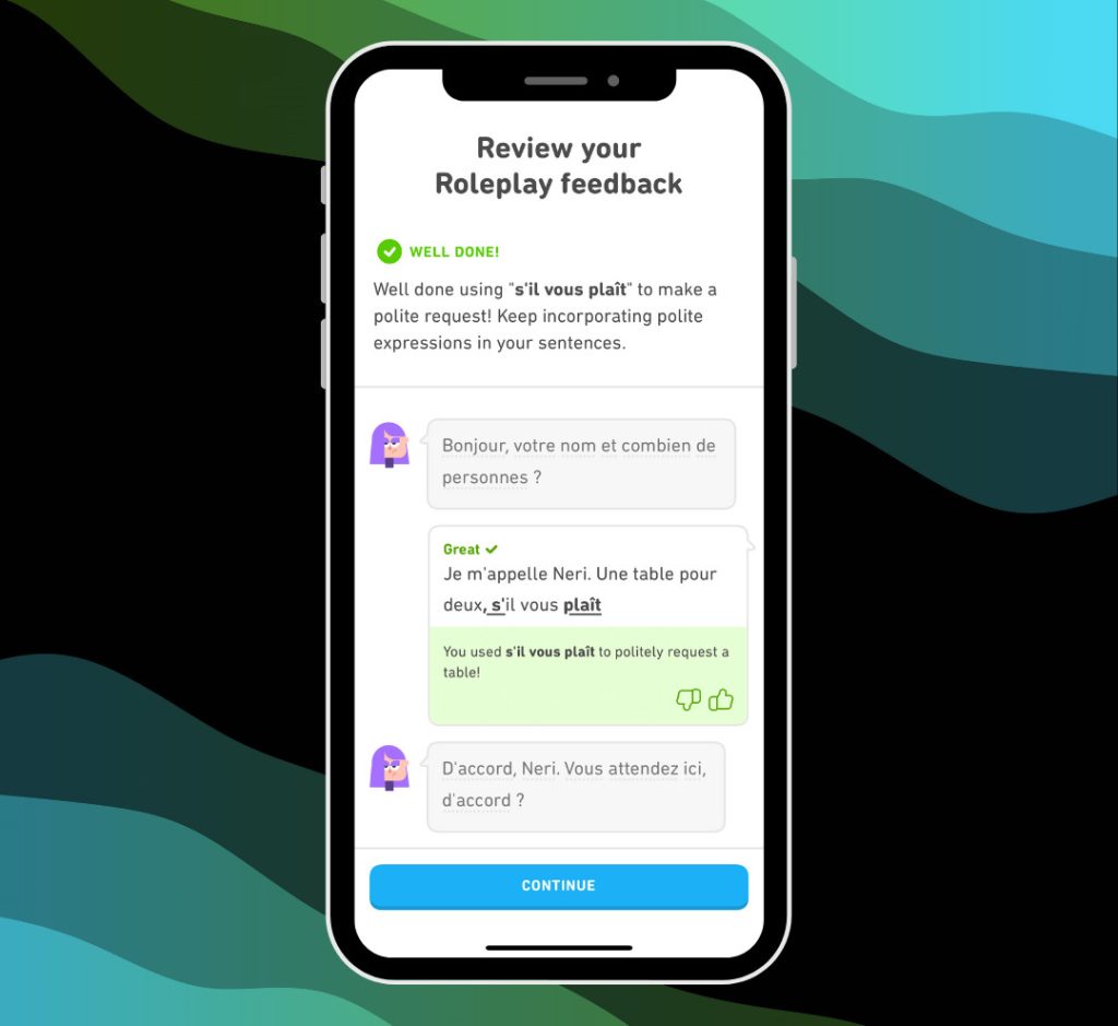 You can review your roleplay feedback.