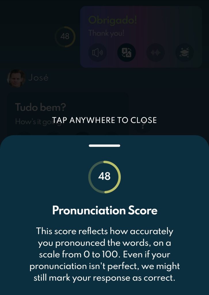 Your pronunciation will be scored on a scale of 0 to 100