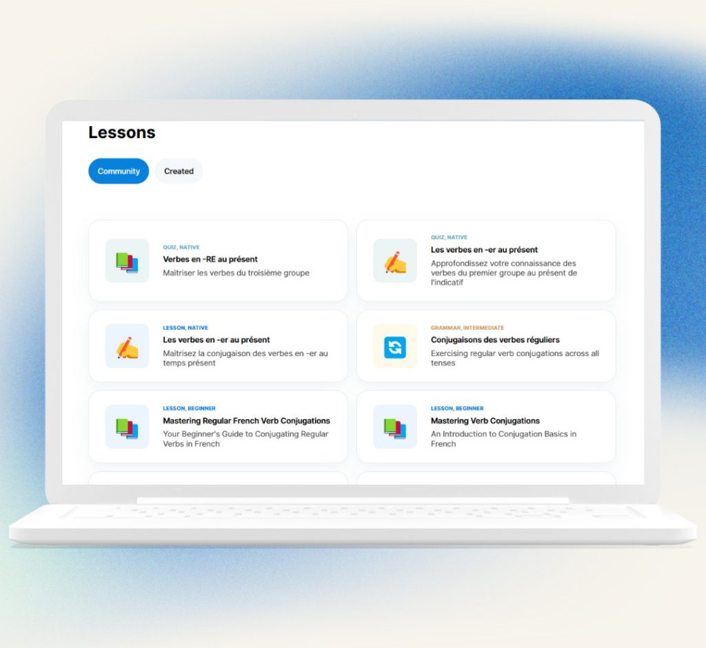 Community lessons made by other users