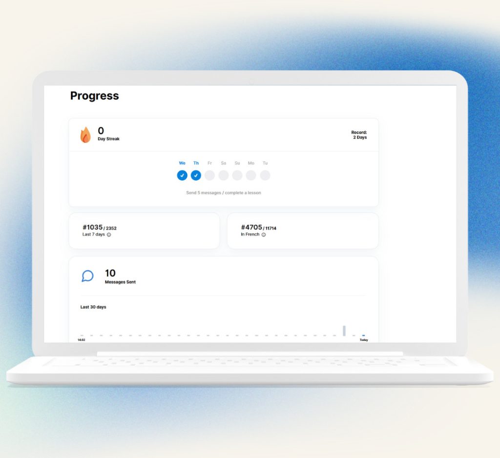 The Langotalk Progress Tracker allows you track your daily growth.