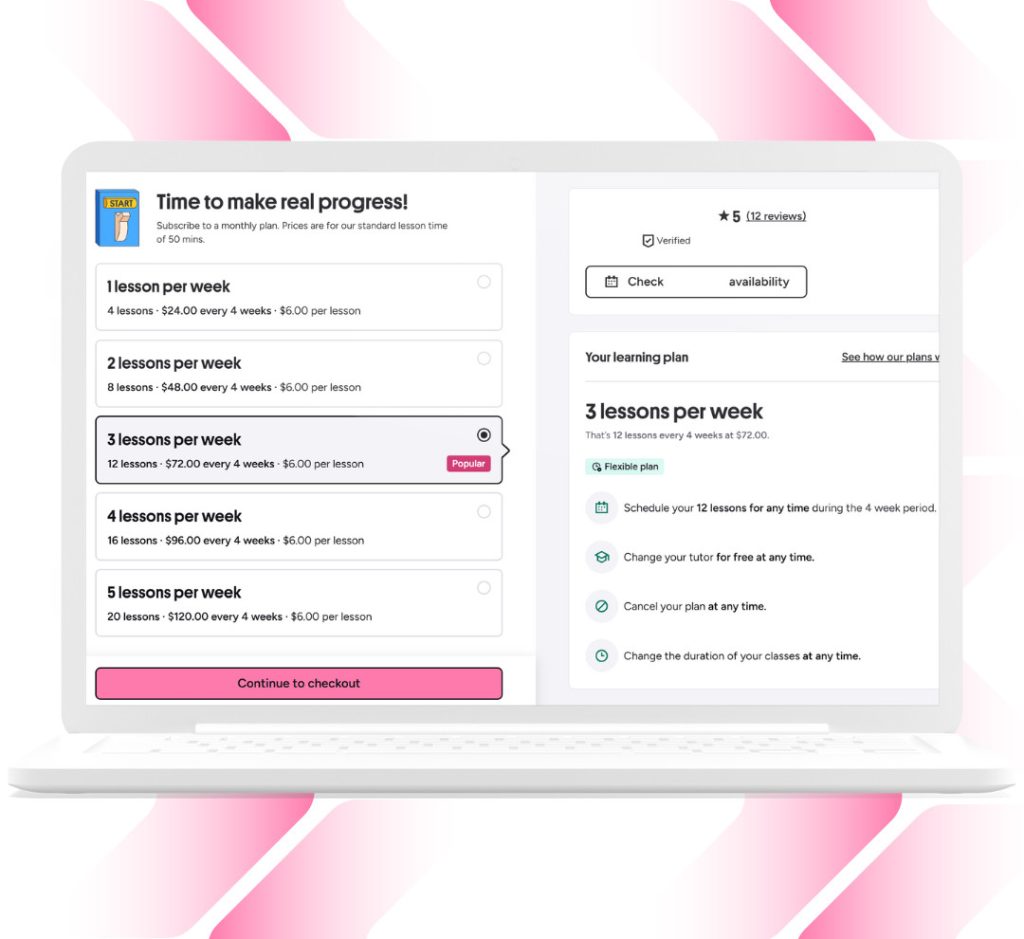 Tutors provide various subscription options to accommodate your schedule and budget.