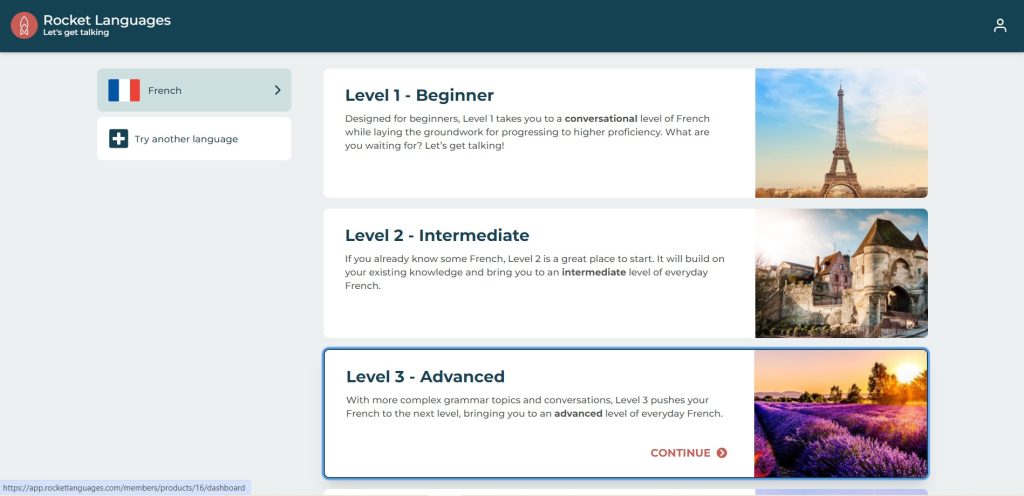 Rocket French personalized landing page