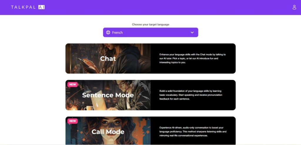 Talk Pal AI homepage