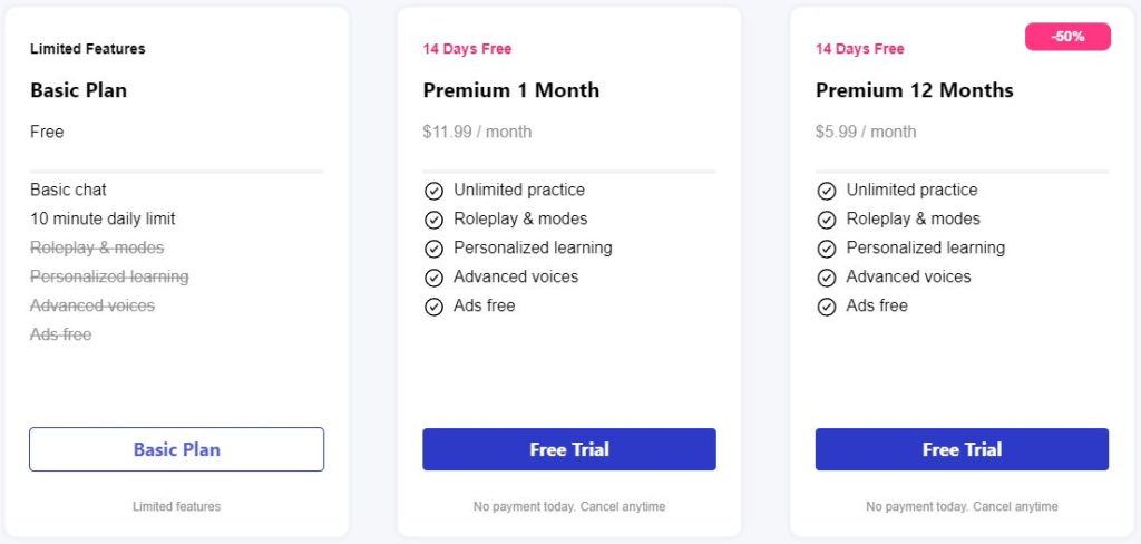 Talkpal AI pricing plans